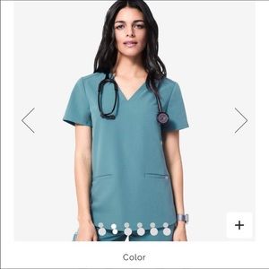 Fig scrub top hydro green style Casma three pocket